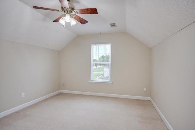 5107 Windmill Pl, Evans, GA 30809 - bonus room featuring vaulted ceiling, light colored carpet, and a ceiling fan