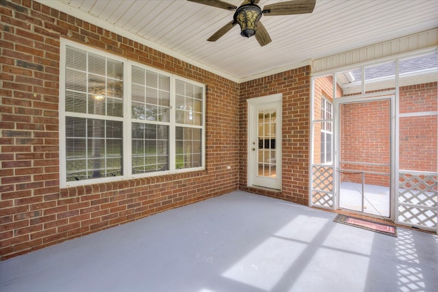5107 Windmill Pl, Evans, GA 30809 - unfurnished sunroom with a ceiling fan
