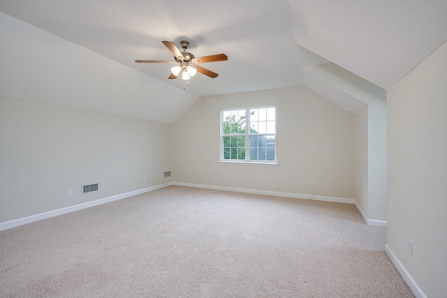 5107 Windmill Pl, Evans, GA 30809 - bonus room featuring light colored carpet, vaulted ceiling, and ceiling fan