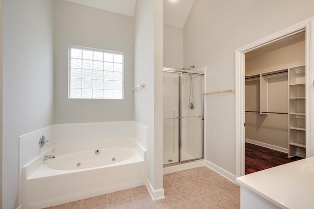 5107 Windmill Pl, Evans, GA 30809 - bathroom with a shower stall, a whirlpool tub, a spacious closet, and vanity