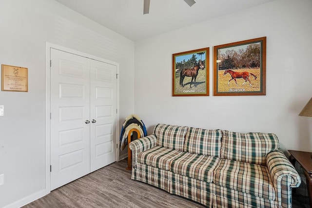 3076 White Gate Loop, Aiken, SC 29801 - living room featuring a ceiling fan and wood finished floors