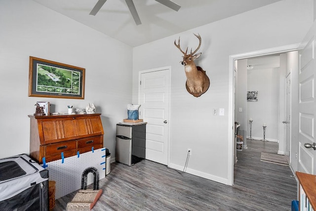 3076 White Gate Loop, Aiken, SC 29801 - interior space featuring ceiling fan and dark wood-type flooring