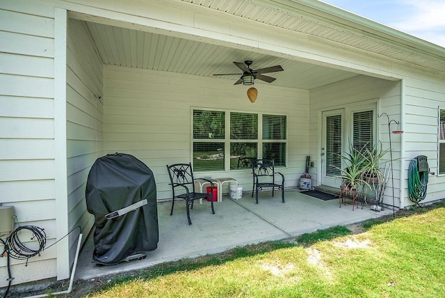 3076 White Gate Loop, Aiken, SC 29801 - view of patio / terrace featuring a ceiling fan and area for grilling