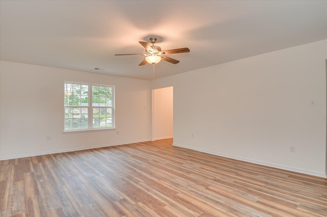 355 E Park Way Ct, Martinez, GA 30907 - empty room featuring light wood-type flooring, ceiling fan, and baseboards
