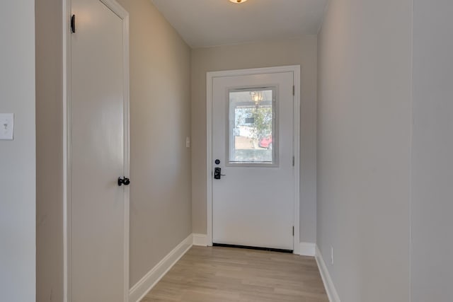 doorway featuring light hardwood / wood-style flooring