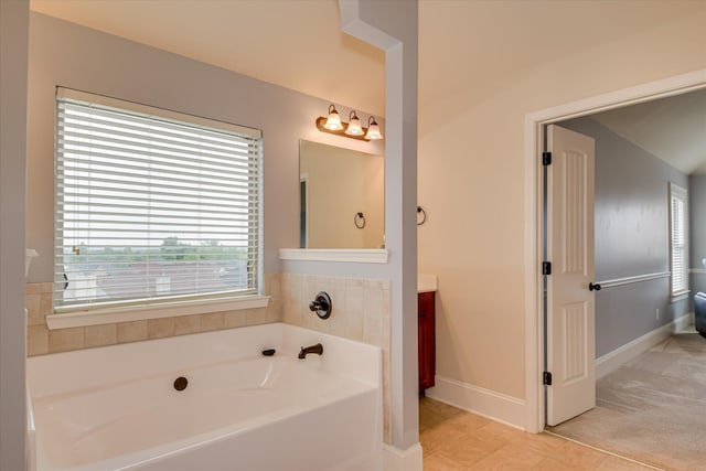 3051 Parkridge Dr, Grovetown, GA 30813 - full bath with a bath, vanity, baseboards, and tile patterned floors