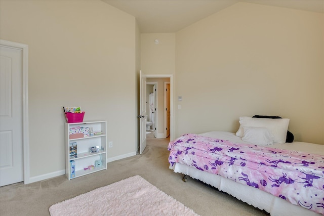 3051 Parkridge Dr, Grovetown, GA 30813 - carpeted bedroom featuring lofted ceiling and baseboards