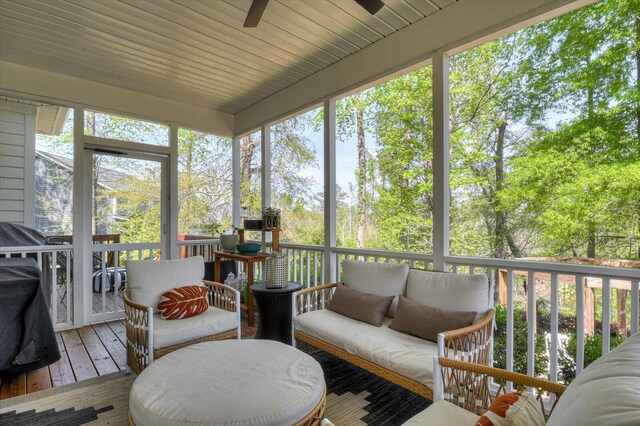 4002 Backwater Ct, Evans, GA 30809 - sunroom / solarium with outdoor lounge area and ceiling fan