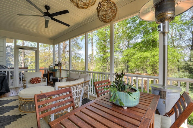 4002 Backwater Ct, Evans, GA 30809 - sunroom featuring outdoor dining space and a ceiling fan