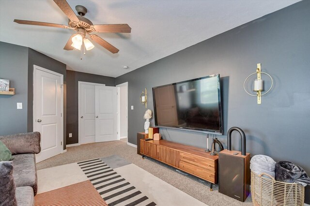 4002 Backwater Ct, Evans, GA 30809 - living area with baseboards, a ceiling fan, and carpet