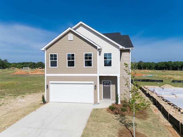 view of front facade with a garage