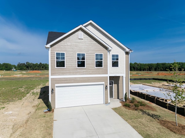 view of front facade with a garage