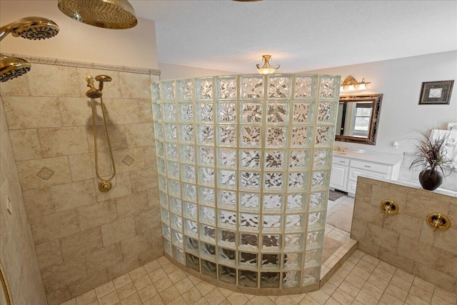 698 Heggies Ridge Dr, Appling, GA 30802 - full bathroom featuring a walk in shower, vanity, and tile patterned flooring