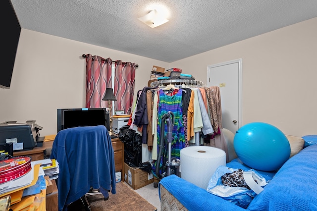 3415 Pine Hill Rd, Hephzibah, GA 30815 - office area with a textured ceiling and carpet