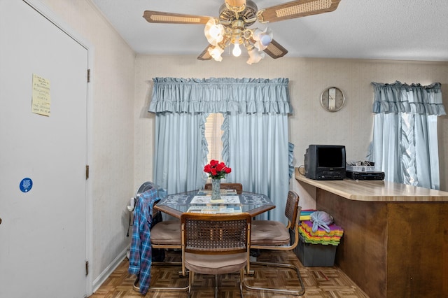 3415 Pine Hill Rd, Hephzibah, GA 30815 - dining area with a ceiling fan and plenty of natural light