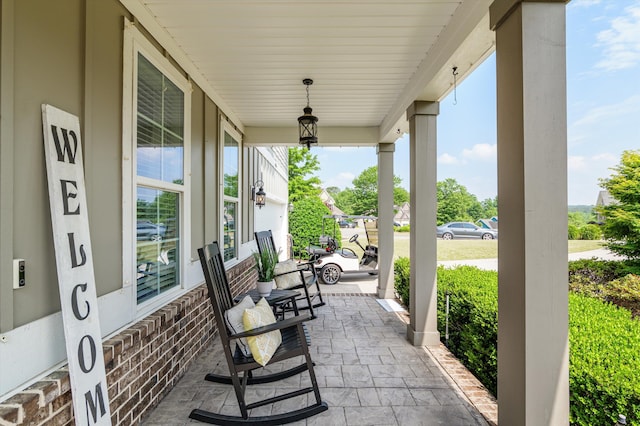 view of patio with a porch