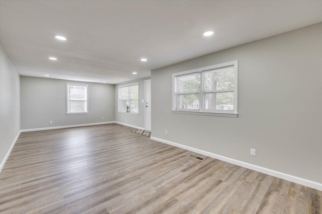 empty room featuring light wood-type flooring