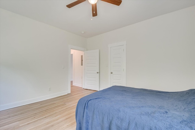 1107 Adrian St, Augusta, GA 30904 - bedroom with light wood finished floors, baseboards, and a ceiling fan