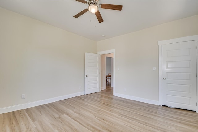 1107 Adrian St, Augusta, GA 30904 - unfurnished bedroom with light wood-style floors, baseboards, and ceiling fan