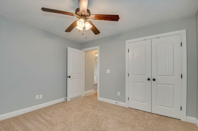 702 Southwick Ave, Grovetown, GA 30813 - unfurnished bedroom with a closet, carpet, baseboards, and ceiling fan