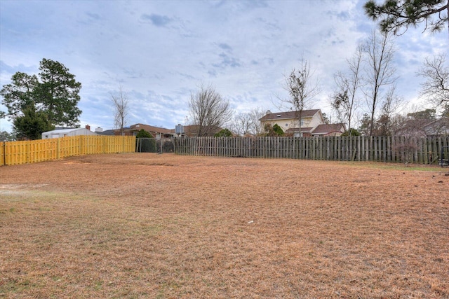 view of yard with fence