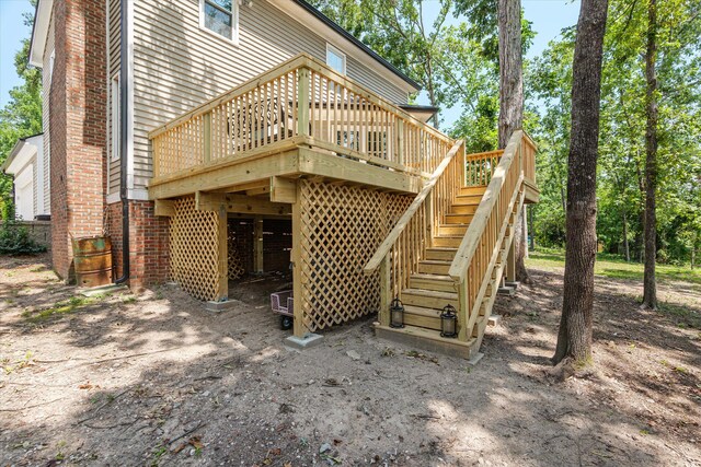 429 Cambridge Cir, Martinez, GA 30907 - back of house featuring a deck, stairs, and brick siding
