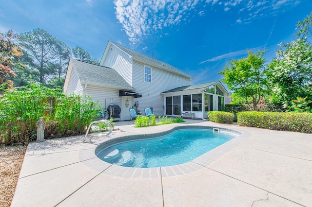 189 Mokateen Ave, North Augusta, SC 29841 - swimming pool with a sunroom and a patio