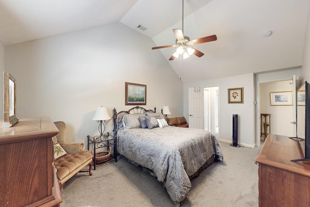 189 Mokateen Ave, North Augusta, SC 29841 - bedroom featuring light carpet, ceiling fan, and high vaulted ceiling