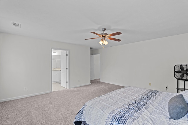 3430 Grove Landing Cir, Grovetown, GA 30813 - bedroom featuring light carpet, baseboards, and a ceiling fan