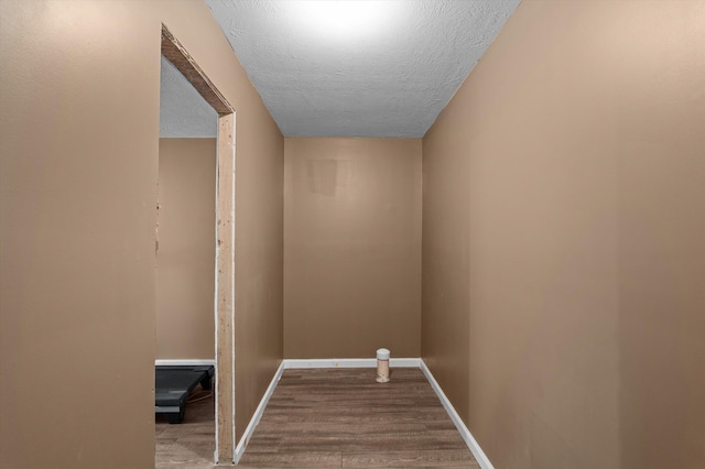 3430 Grove Landing Cir, Grovetown, GA 30813 - corridor with wood finished floors, a textured ceiling, and baseboards