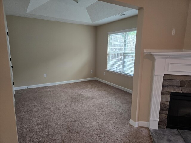 412 York Ln, Augusta, GA 30909 - unfurnished living room featuring a fireplace and carpet