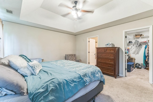 7105 Summerton Dr, Augusta, GA 30909 - carpeted bedroom featuring a spacious closet, visible vents, a closet, and a raised ceiling