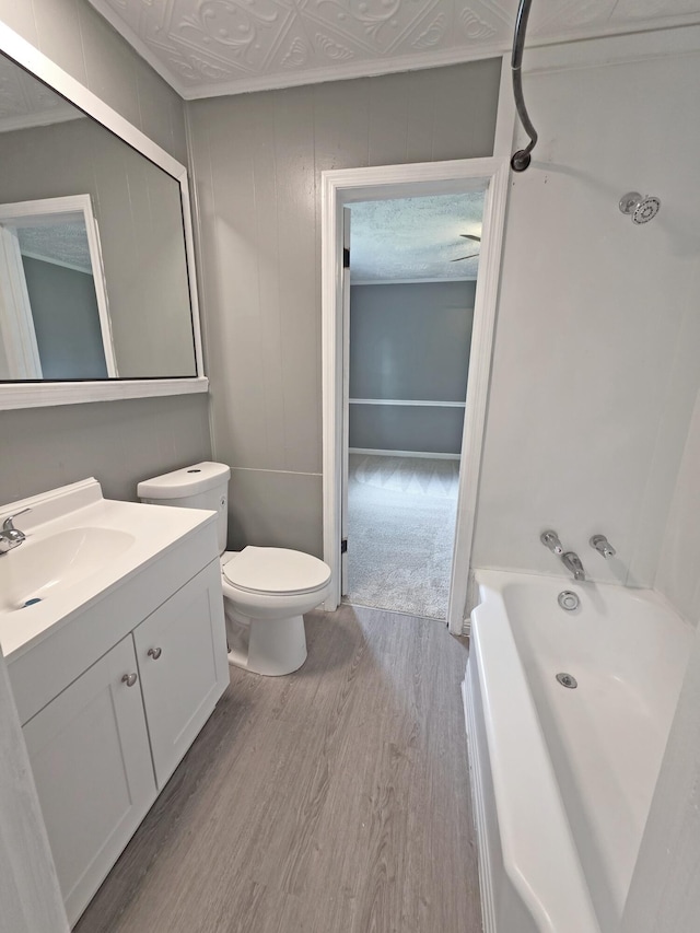 1005 Weston St, North Augusta, SC 29841 - bathroom with wood finished floors, vanity, and crown molding