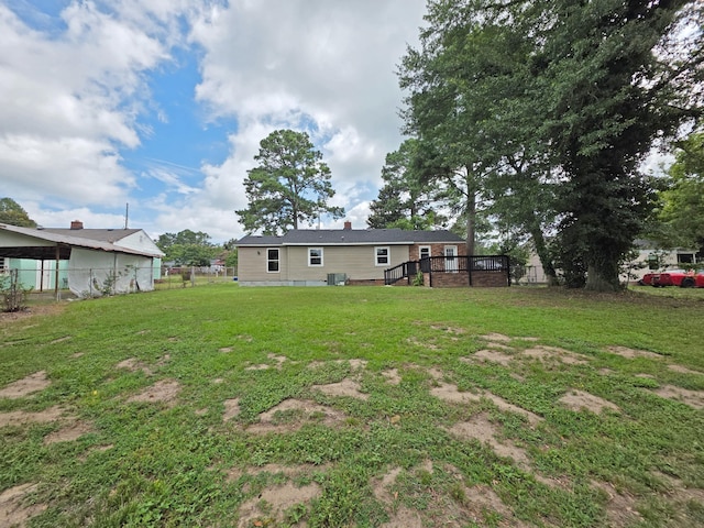 1005 Weston St, North Augusta, SC 29841 - view of yard featuring a wooden deck