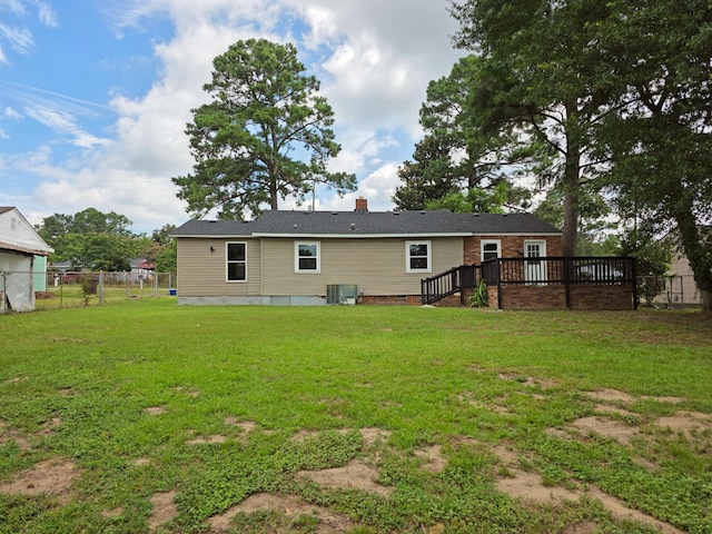 1005 Weston St, North Augusta, SC 29841 - back of property with a deck and a chimney