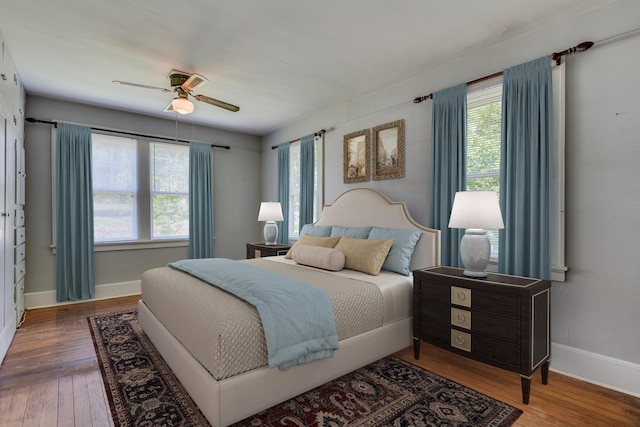 844 Heard Ave, Augusta, GA 30904 - bedroom with multiple windows, wood-type flooring, and a ceiling fan