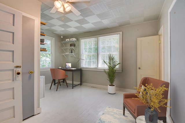 844 Heard Ave, Augusta, GA 30904 - home office with a ceiling fan and wood finished floors