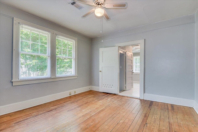 844 Heard Ave, Augusta, GA 30904 - spare room with light wood-style floors, healthy amount of natural light, and a ceiling fan