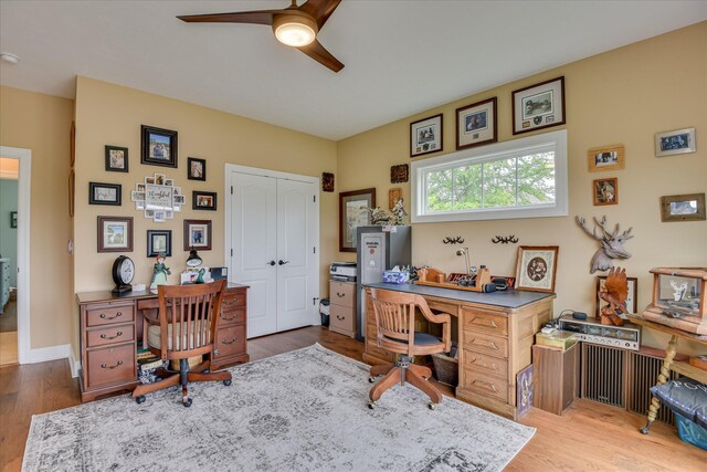 139 Laurens Dr, Mccormick, SC 29835 - office space featuring a ceiling fan and wood finished floors