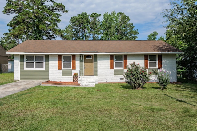 3589 Jonathan Cir, Augusta, GA 30906 - ranch-style home with brick siding, a front yard, and crawl space