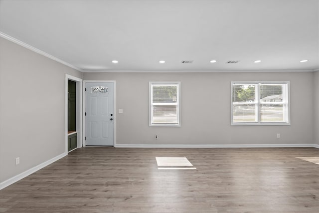 3589 Jonathan Cir, Augusta, GA 30906 - entrance foyer featuring crown molding, wood finished floors, and recessed lighting