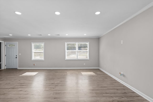3589 Jonathan Cir, Augusta, GA 30906 - empty room featuring ornamental molding, recessed lighting, and wood finished floors
