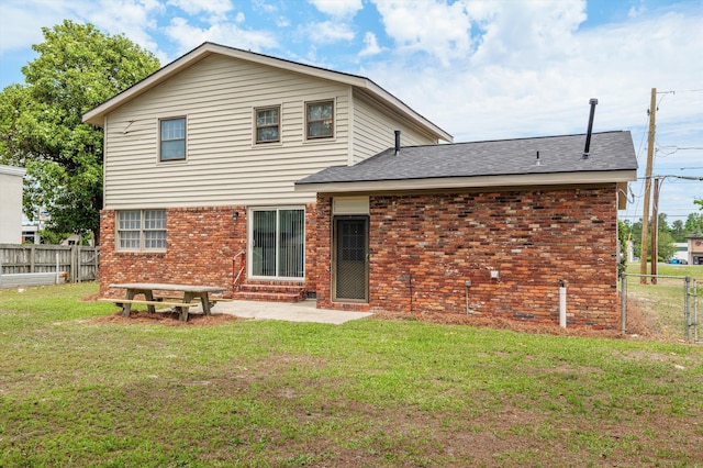 4004 Columbia Rd, Martinez, GA 30907 - rear view of house with brick siding, a patio, roof with shingles, and entry steps