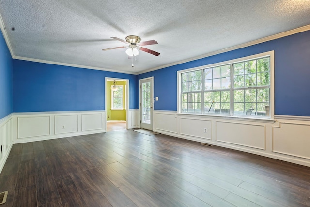 3701 Winchester Way, Martinez, GA 30907 - unfurnished room featuring a textured ceiling, ceiling fan, and a wainscoted wall