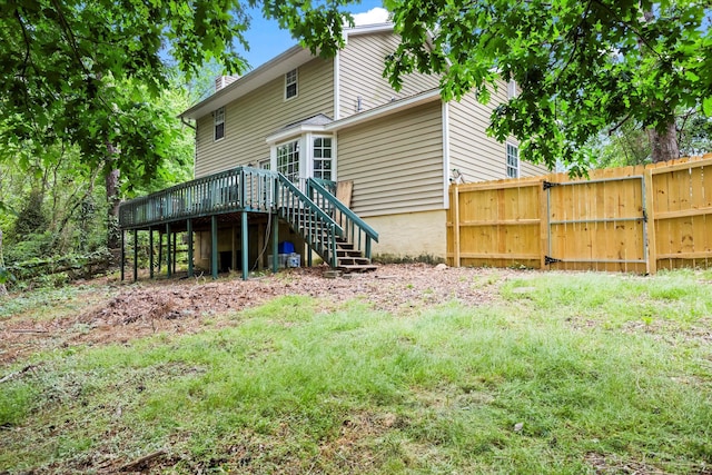 3701 Winchester Way, Martinez, GA 30907 - back of house with fence, stairway, a deck, and a chimney