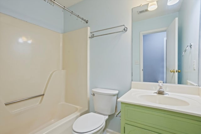 3701 Winchester Way, Martinez, GA 30907 - bathroom featuring toilet, shower / bathing tub combination, vanity, and visible vents
