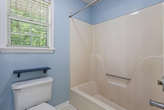 3701 Winchester Way, Martinez, GA 30907 - full bathroom with toilet, baseboards, and shower / bathing tub combination