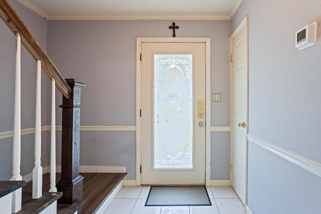 3701 Winchester Way, Martinez, GA 30907 - doorway with light tile patterned floors and ornamental molding