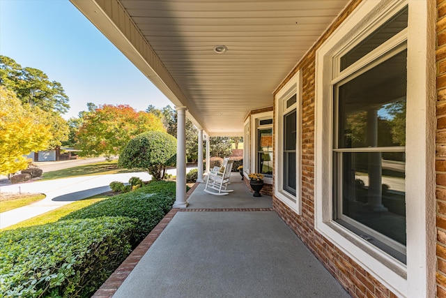 view of patio with a porch