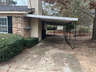 view of car parking with a carport